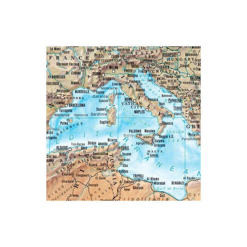 freytag & berndt Mapa mundial physisch (118 x 82 cm)
