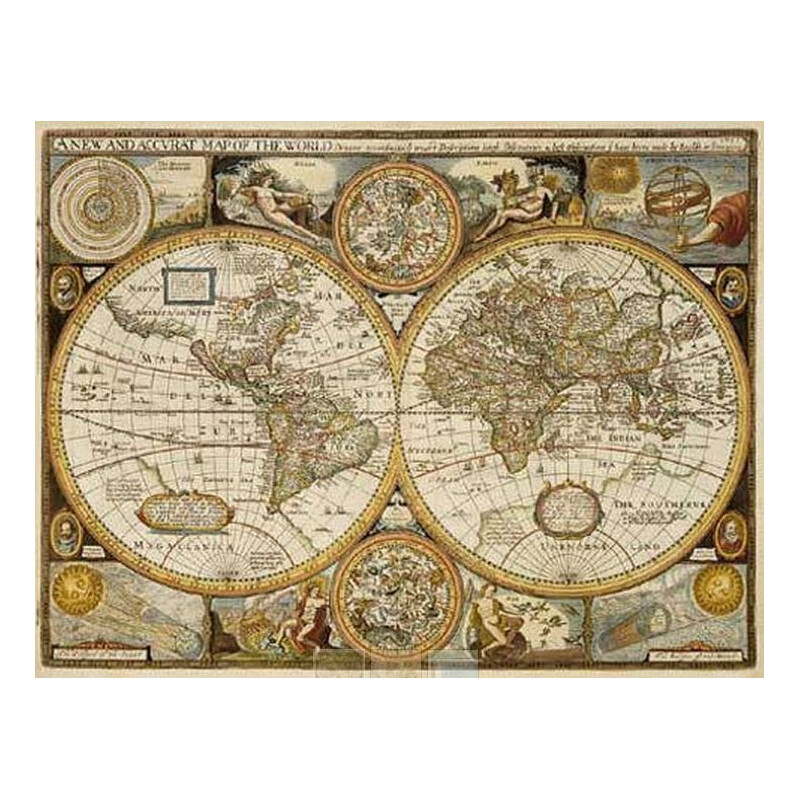 freytag & berndt Mapa mundial Antiguidade John Speed 1651 (91 x 69 cm)