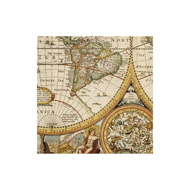freytag & berndt Mapa mundial Antik John Speed 1651 (91 x 69 cm)
