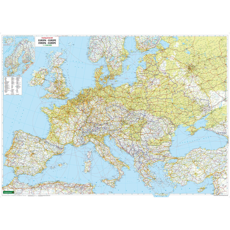 freytag & berndt mapa de continente Europa (95 x 66 cm)