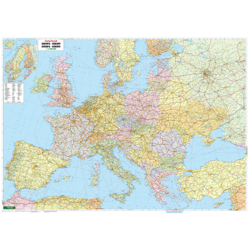 freytag & berndt mapa de continente Europa (172 x 123 cm)