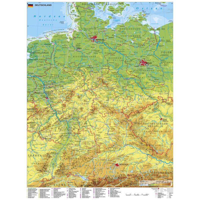 Stiefel Mapa Alemanha com sítios do Património Mundial da UNESCO
