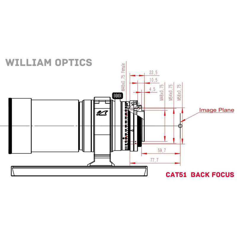 William Optics Refrator apocromático AP 51/250 SpaceCat 51 OTA