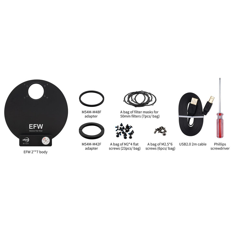 ZWO Roda de filtros EFW 7x 2"