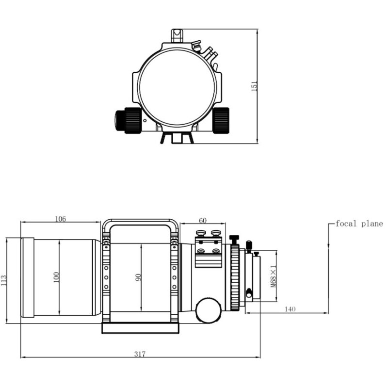 Omegon Refrator apocromático Pro APO AP 72/400 Quintuplo OTA