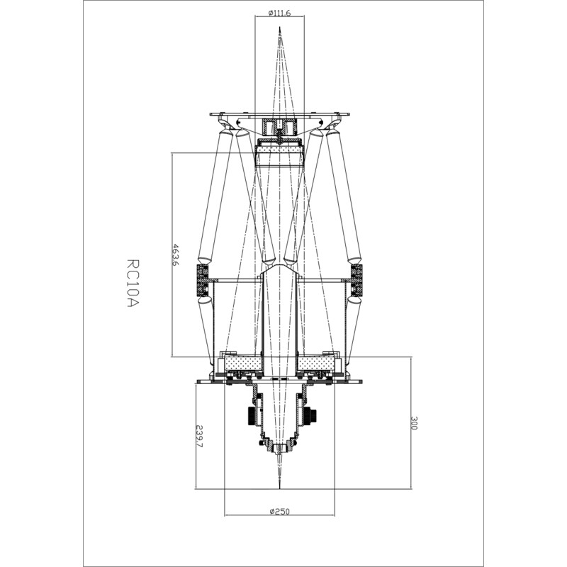 Omegon Conjunto de espelhos Ritchey-Chrétien 10'' F/8