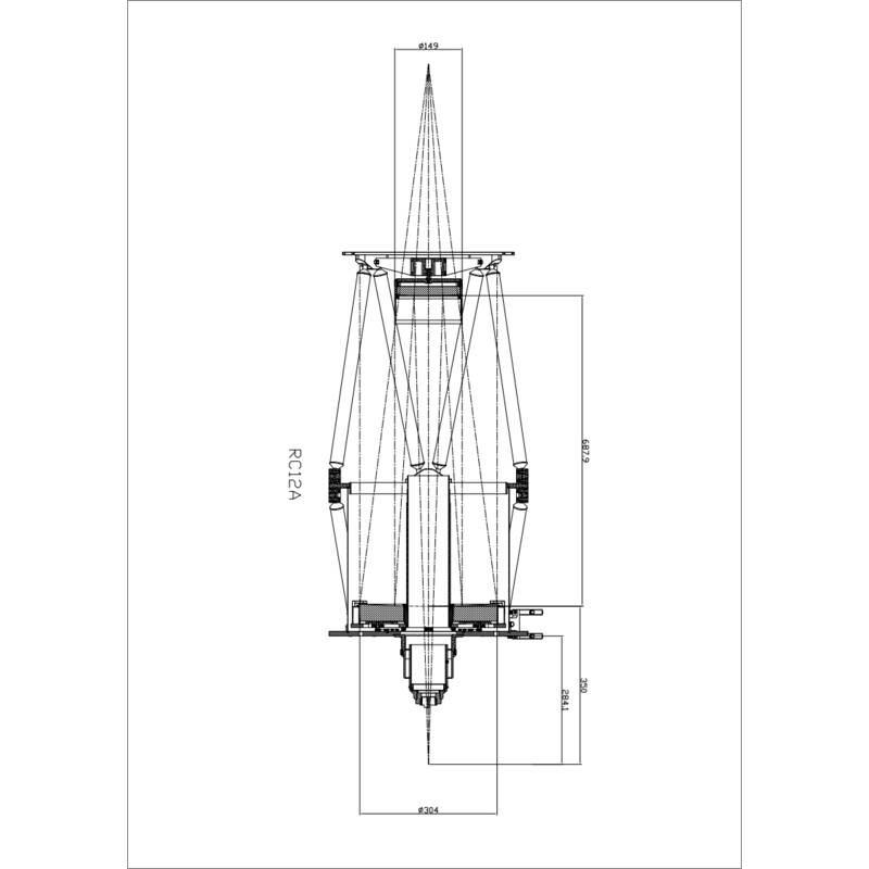 Omegon Conjunto de espelhos Ritchey-Chrétien 12'' F/8