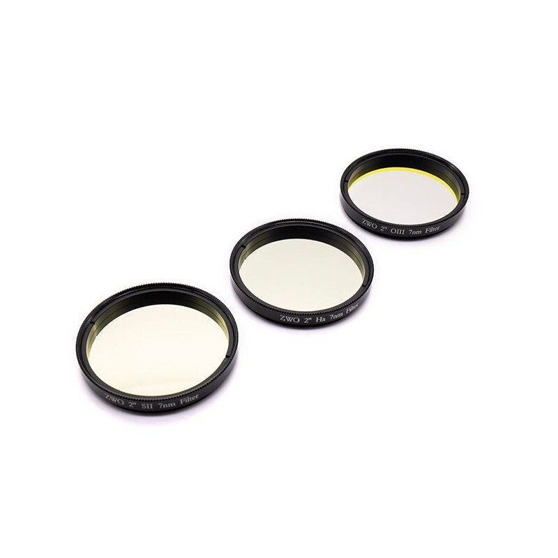 ZWO Conjunto de filtros das linhas H-alfa, SII, OIII de 2".