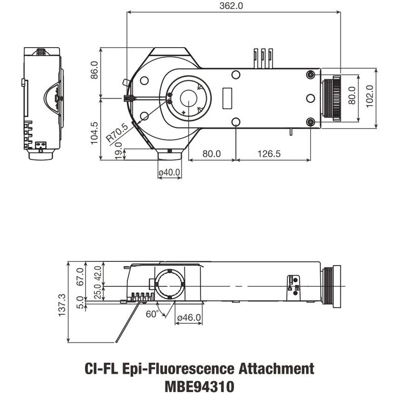 Nikon Fixação de epi-fluorescência Ci-FL