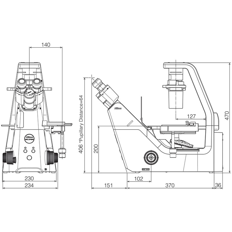 Nikon Microscópio invertido Mikroskop ECLIPSE TS2, invers, trino, PH, FL, w/o objectives