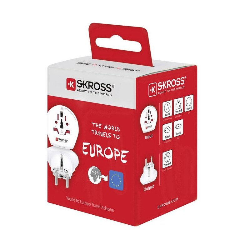 Skross Adaptador de viagem Mundo para a Europe
