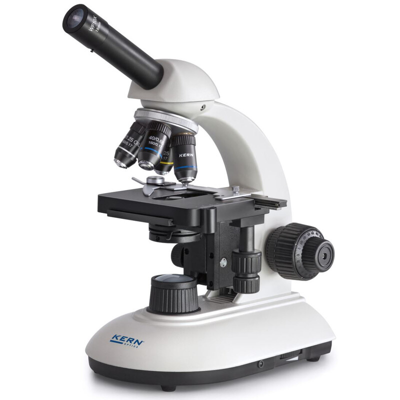 Kern Microscópio Mono Achromat 4/10/40/100, WF10x18, 3W LED, OBE 111