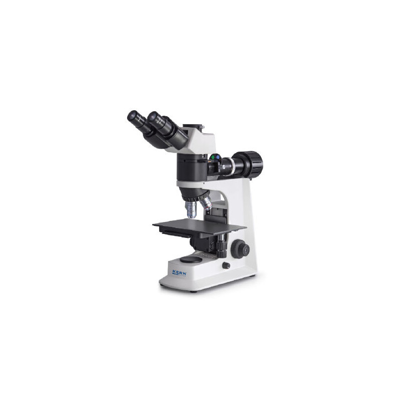 Kern Microscópio OKM 173, MET, POL, trino, Inf, planachro, 50x-400x, Auflicht, HAL, 30W