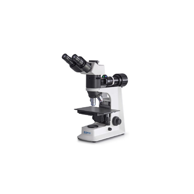 Kern Microscópio OKM 173, MET, POL, trino, Inf, planachro, 50x-400x, Luz refletida, HAL, 30W
