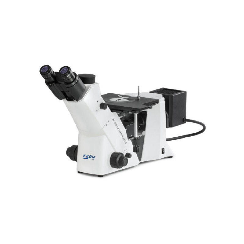 Kern Microscópio invertido OLM 171, invers, MET, POL, trino, Inf planchrom, 50x-500x, Auflicht, HAL, 50W
