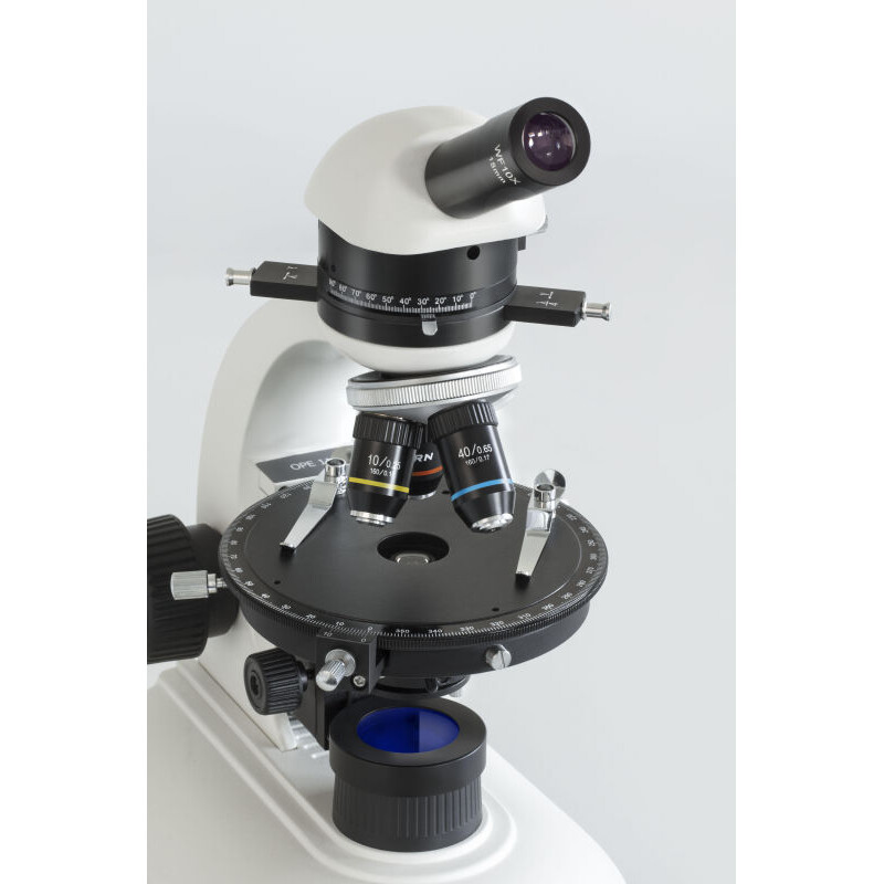 Kern Microscópio OPE 118, POL, mono, achro, 40x-400x, Auficht, HAL, 20W