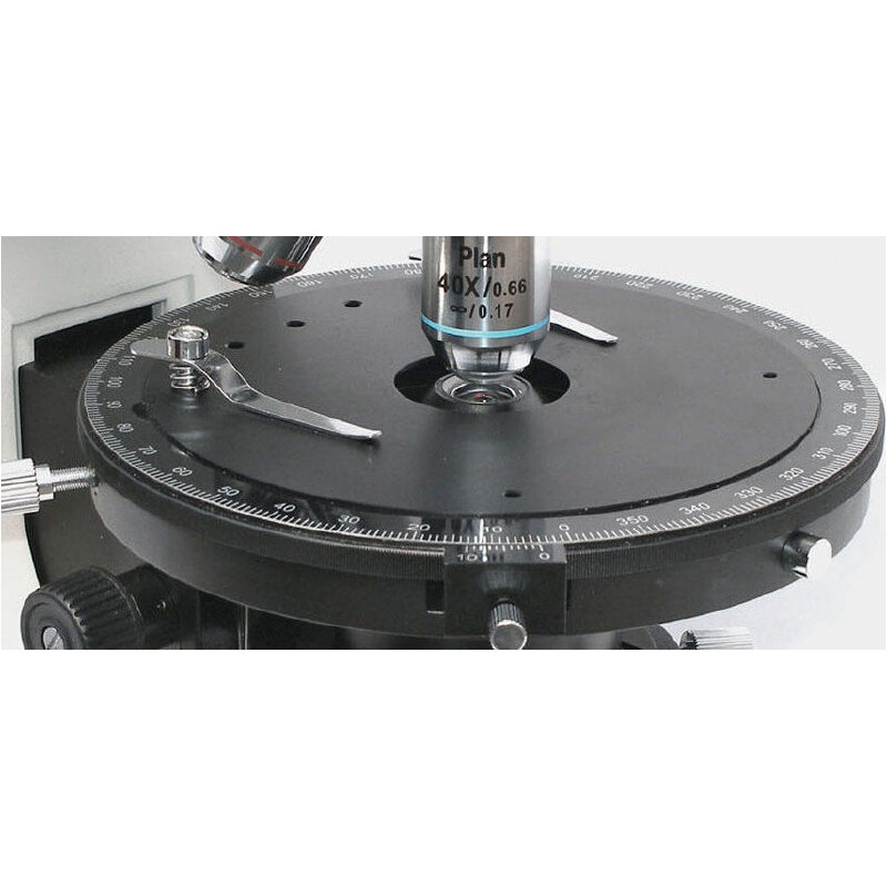 Kern Microscópio OPN 184, POL, trino, plano Inf, 40x-400x, Luz refletida, HAL, 100W