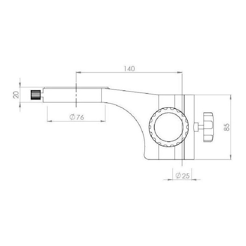 Kern Microscópio estéreo zoom OZM 912, bino, 7x-45x, HSWF 10x23 mm, Tripé, braço único (430 mm x 385 mm) com tampo de mesa, Anel de luz LED 4,5 W
