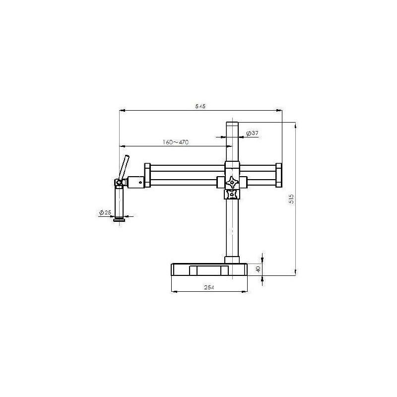 Kern Microscópio estéreo zoom OZM 932, bino, 7-45x, HSWF 10x23 mm, Tripé braço duplo, 430x480mm, w. tampo da mesa, Anel de luz LED 4.5 W