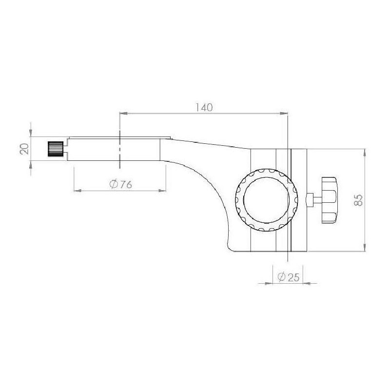 Kern Microscópio estéreo zoom OZM 932, bino, 7-45x, HSWF 10x23 mm, Tripé braço duplo, 430x480mm, w. tampo da mesa, Anel de luz LED 4.5 W