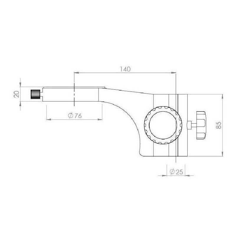 Kern Microscópio estéreo zoom OZM 952, bino, 7-45x , HSWF 10x23 mm, Braço articulado metálico, grampo de mesa, Anel de luz LED 4.5W