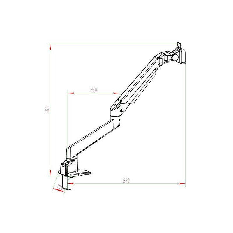 Kern Microscópio estéreo zoom OZM 982, bino 7-45x, HSWF 10x23 mm, Braço articulado metálico, mola, grampo de mesa, anel luminoso LED 4,5W