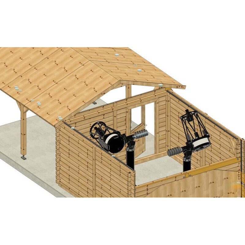 Dome Parts Observatórios de teto retrátil GreenLine Mega com proteção de madeira