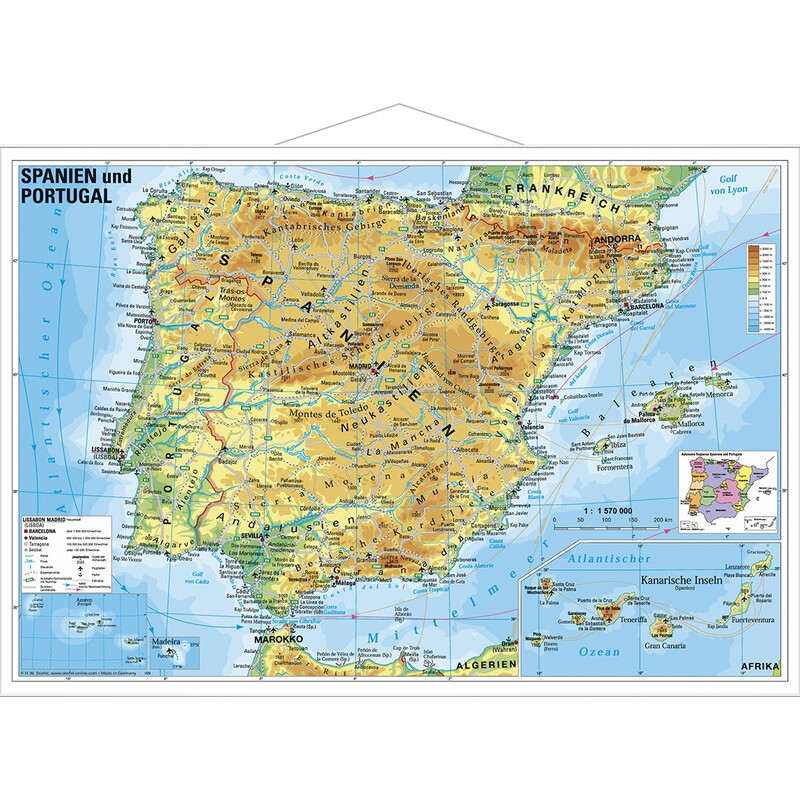 Mapa Portugal Espanha Península Ibérica 120 Cm X 90 Cm