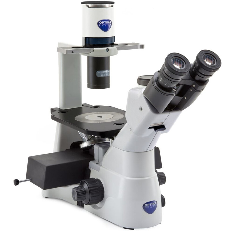 Optika Microscópio invertido IM-3LD2, Plan IOS LWD PH, LED-FLUO, 400x, Triocular, conjunto de filtros B&G