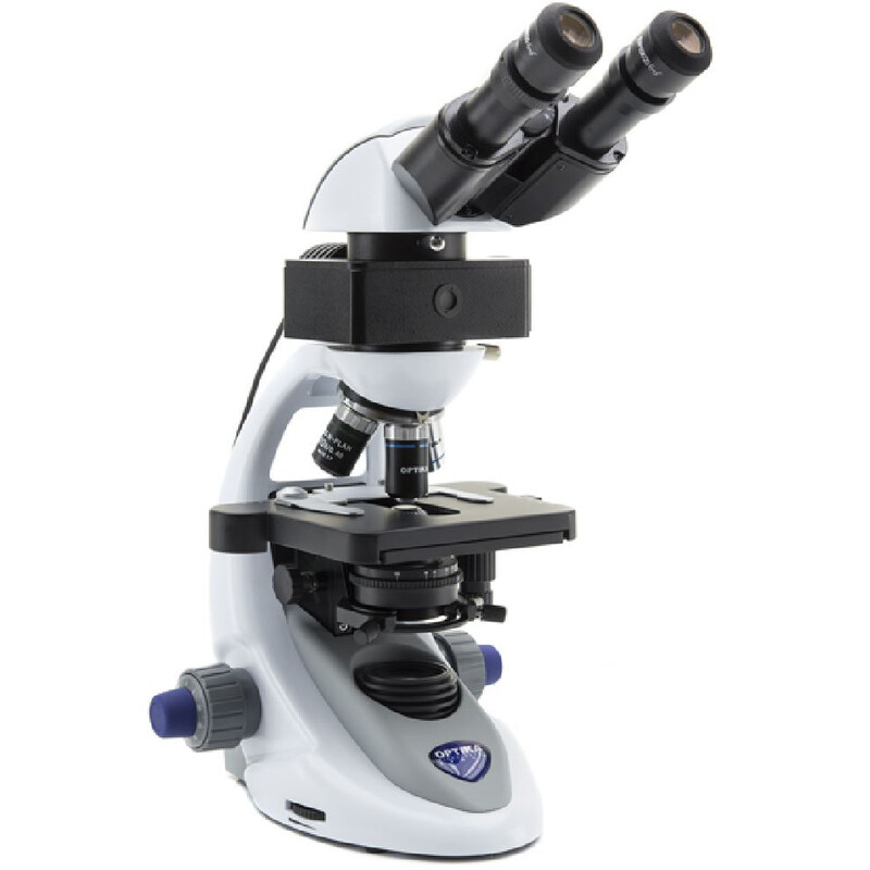 Optika Microscópio B-292LD1, bino, LED-FLUO, N-PLAN IOS, 1000x seco, conjunto de filtros azuis