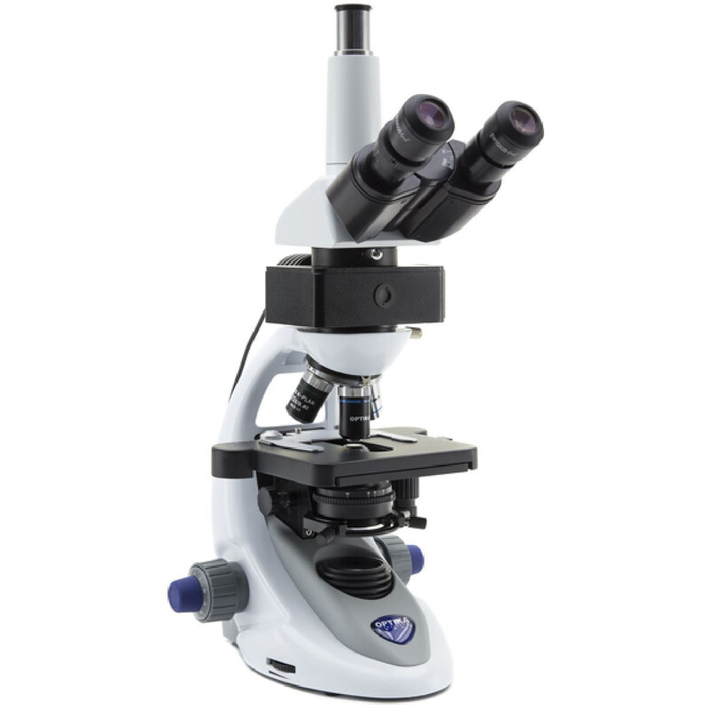 Optika Microscópio B-293LD1, LED-FLUO, N-PLAN IOS, 1000x seco, conjunto de filtros azuis, trino