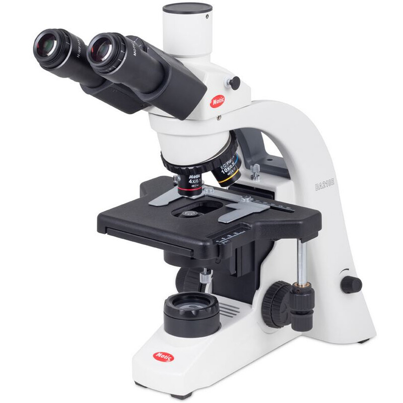 Motic Microscópio BA210E trino, infinito, plano EC, achro, 40x-400x, Hal,