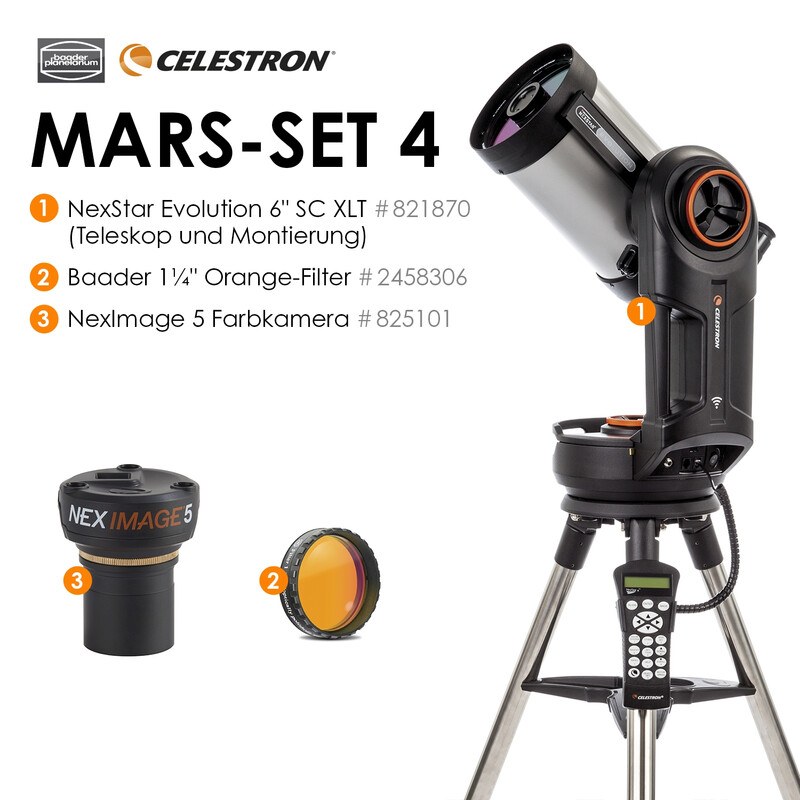 Celestron Telescópio Schmidt-Cassegrain SC 150/1500 NexStar Evolution 6 Mars-Set