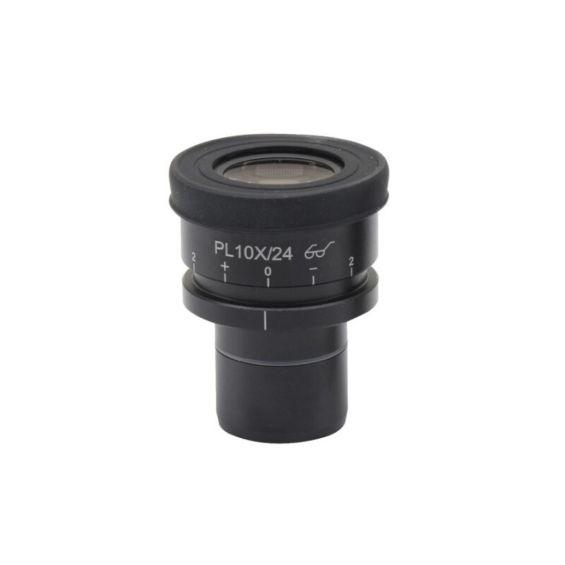 Optika Ocular PL10x/24, ângulo de visão elevado, focalizável, com Viseiras para oculares - M-880