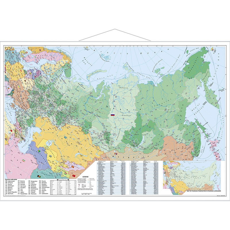 Stiefel Mapa político da Rússia e da Europa de Leste com códigos postais