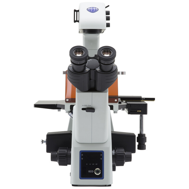 Optika Microscópio invertido Mikroskop IM-5FLD-US, trino, invers, FL-LED, w.o. objectives, US