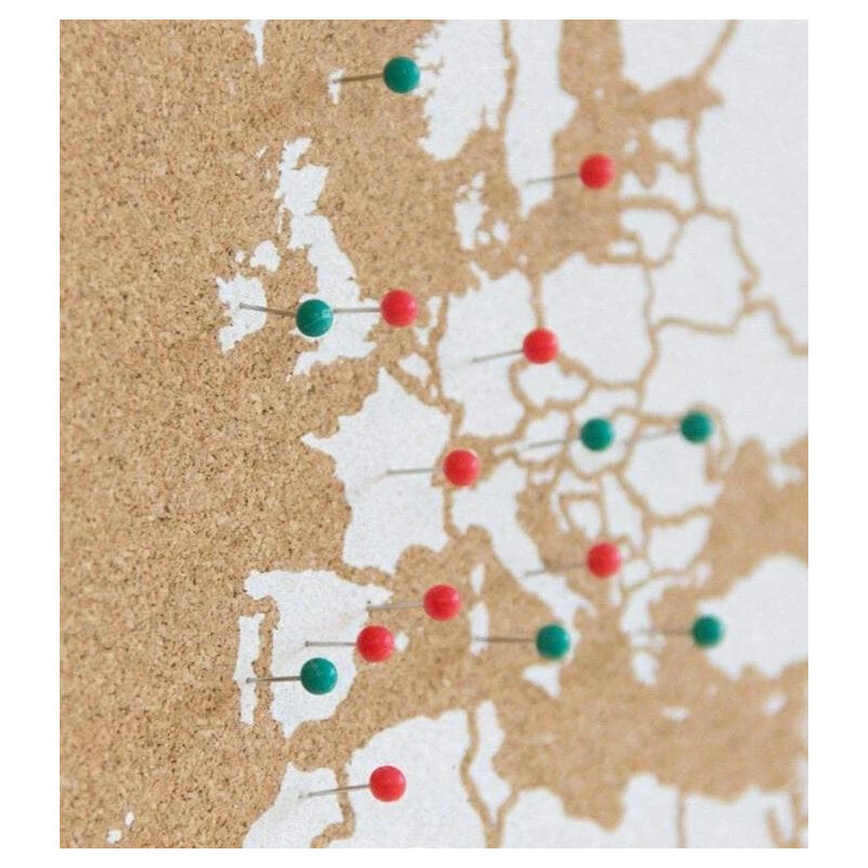 Miss Wood Mapa mundial Woody Map Natural Cork XXXL white