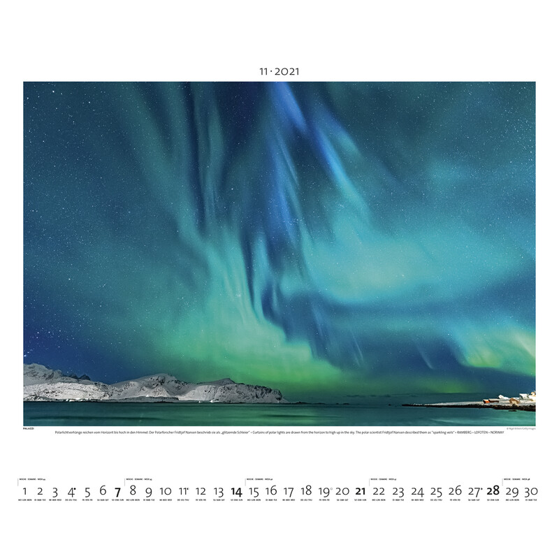 Palazzi Verlag Calendário Luzes do Norte 2021