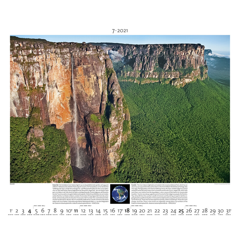 Palazzi Verlag Calendário Planet Erde 2021