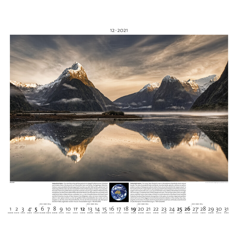 Palazzi Verlag Calendário Planet Erde 2021