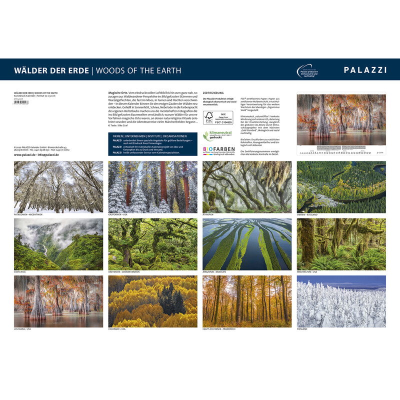 Palazzi Verlag Calendário Florestas da Terra 2021