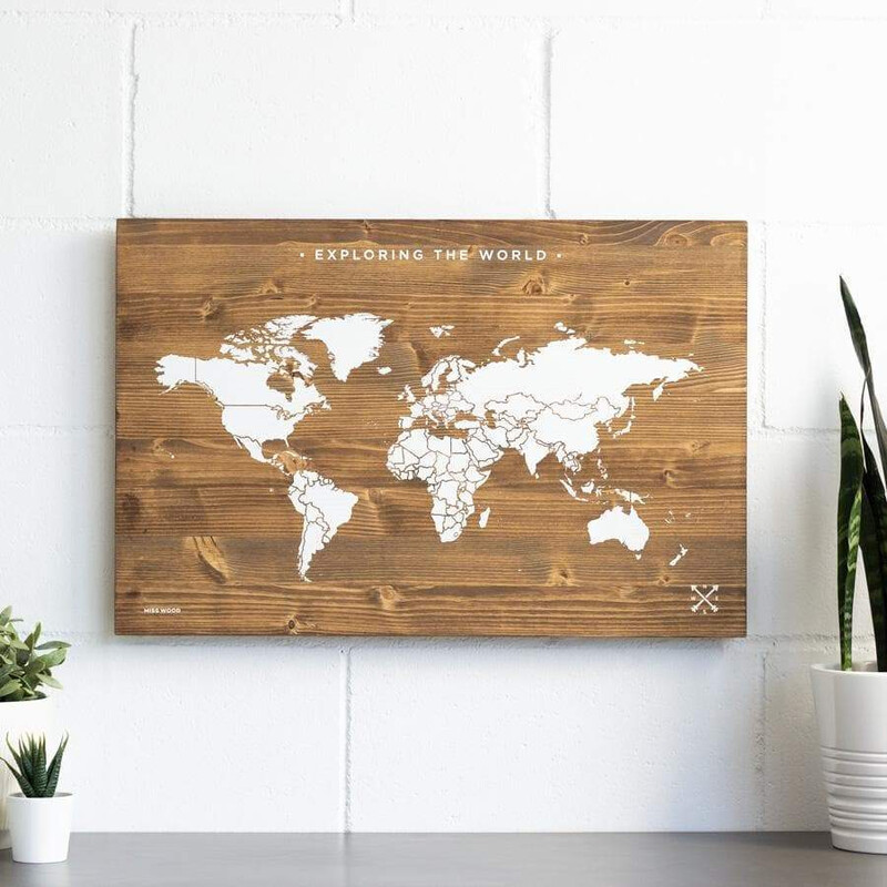 Miss Wood Mapa mundial Woody Map Wooden 60x40