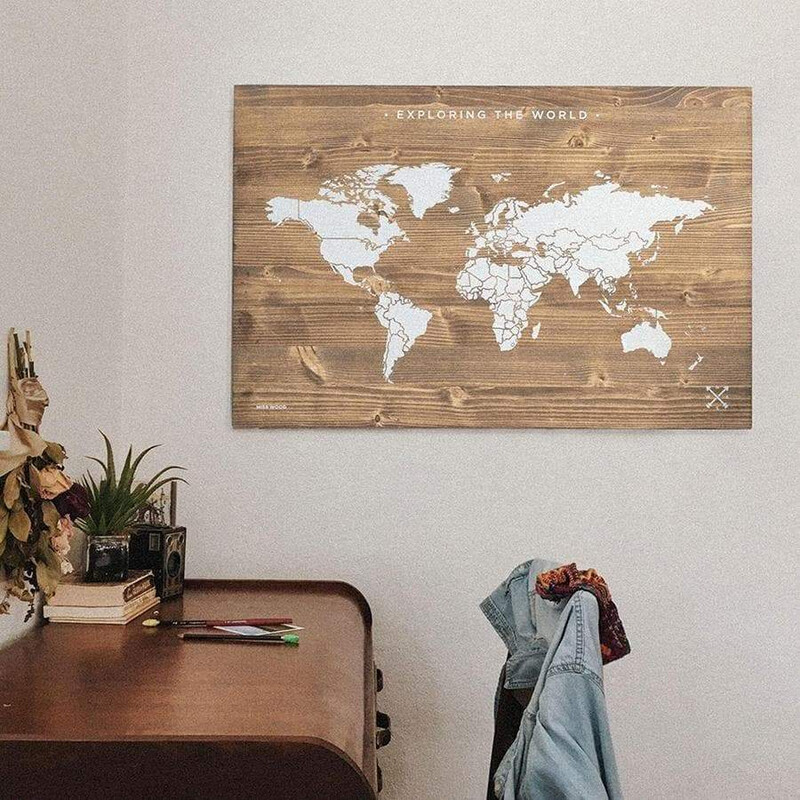 Miss Wood Mapa mundial Woody Map Wooden 60x40