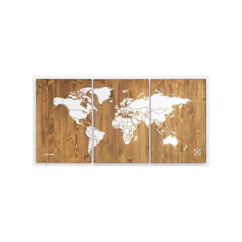 Miss Wood Mapa mundial Woody Map Wooden 120x60