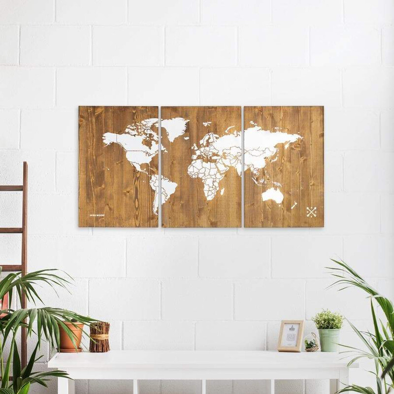 Miss Wood Mapa mundial Woody Map Wooden 120x60