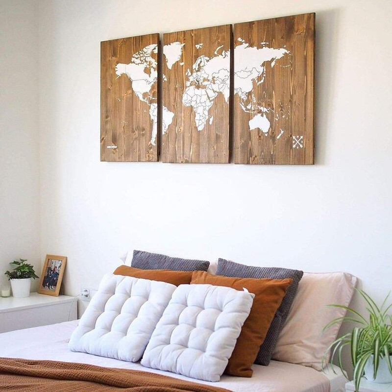 Miss Wood Mapa mundial Woody Map Wooden 120x60