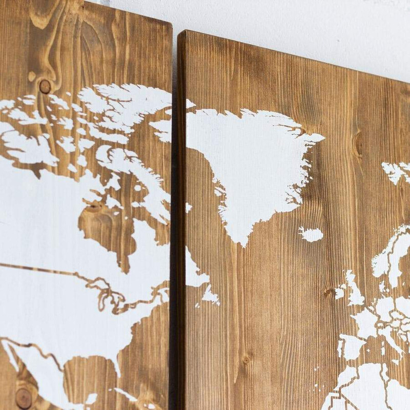 Miss Wood Mapa mundial Woody Map Wooden 120x60