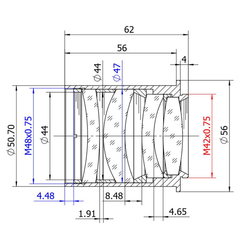 TS Optics Corretor de coma 0,73x 2"