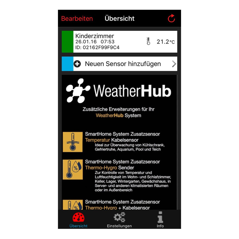 TFA Estação meteorológica Conjunto inicial com transmissor de temperatura WEATHERHUB