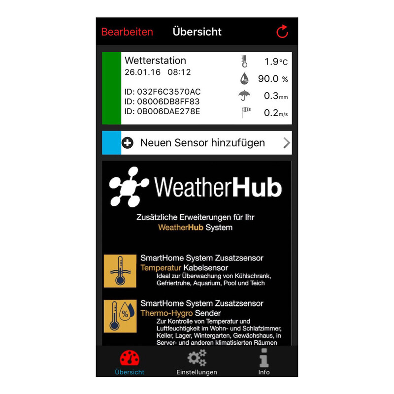 TFA Conjunto de estação meteorológica com transmissor de clima, chuva e vento WEATHERHUB